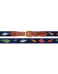 Smathers & Branson Fish and Tackle (Dark Navy) Needlepoint Belt