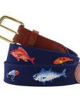 Smathers & Branson Fish and Tackle (Dark Navy) Needlepoint Belt