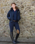 R.J. Classics Gulf Natural Rise Knee Patch Breeches - Navy