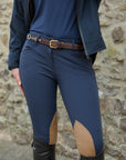 R.J. Classics Gulf Natural Rise Knee Patch Breeches - Navy