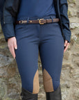 R.J. Classics Gulf Natural Rise Knee Patch Breeches - Navy