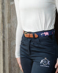 Smathers & Branson Elephant Martini Needlepoint Belt - Seen in Country Life Magazine
