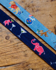 Smathers & Branson Elephant Martini Needlepoint Belt - Seen in Country Life Magazine