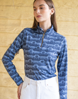 Rönner Harmony Steed Print Quarter Zip Baselayer / Training Top