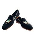 Rönner Mimosa Jockey Black & Gold Velvet Loafers - SECONDS
