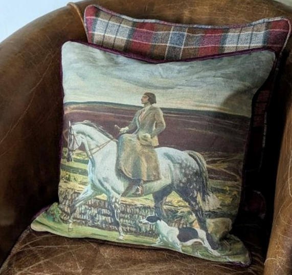 Munnings Limited Edition "Lady Munnings on Exmoor" Square Cushion