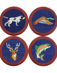 Smathers & Branson Southern Sportsman Needlepoint Coaster Set