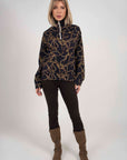 Hartwell Suzy Gold Chains Navy 1/4 Zip Sweatshirt