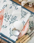 Pomegranate India Hicks Set of 4 Cotton Napkins - Thistle Dusty Sky
