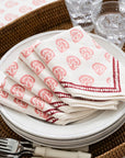 Pomegranate India Hicks Set of 4 Cloth Napkins – Carnation Blush