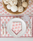 Pomegranate India Hicks Set of 4 Cotton Placemats - Carnation Blush
