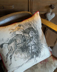 Isabel Scott x Cecil Aldin Limited Edition "Leaping Hunter" Square Cushion