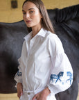 Rönner Embroidered Horse Annie Shirt - Navy Horse