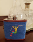 Smathers & Branson Ski Tricks Needlepoint Hip Flask