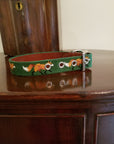 Glaze & Gordon Needlepoint Fox Dog Collar by Smathers & Branson