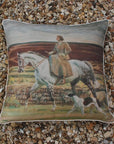 Isabel Scott x Munnings "Lady Munnings on a Grey Hunter" Large Square Cushion