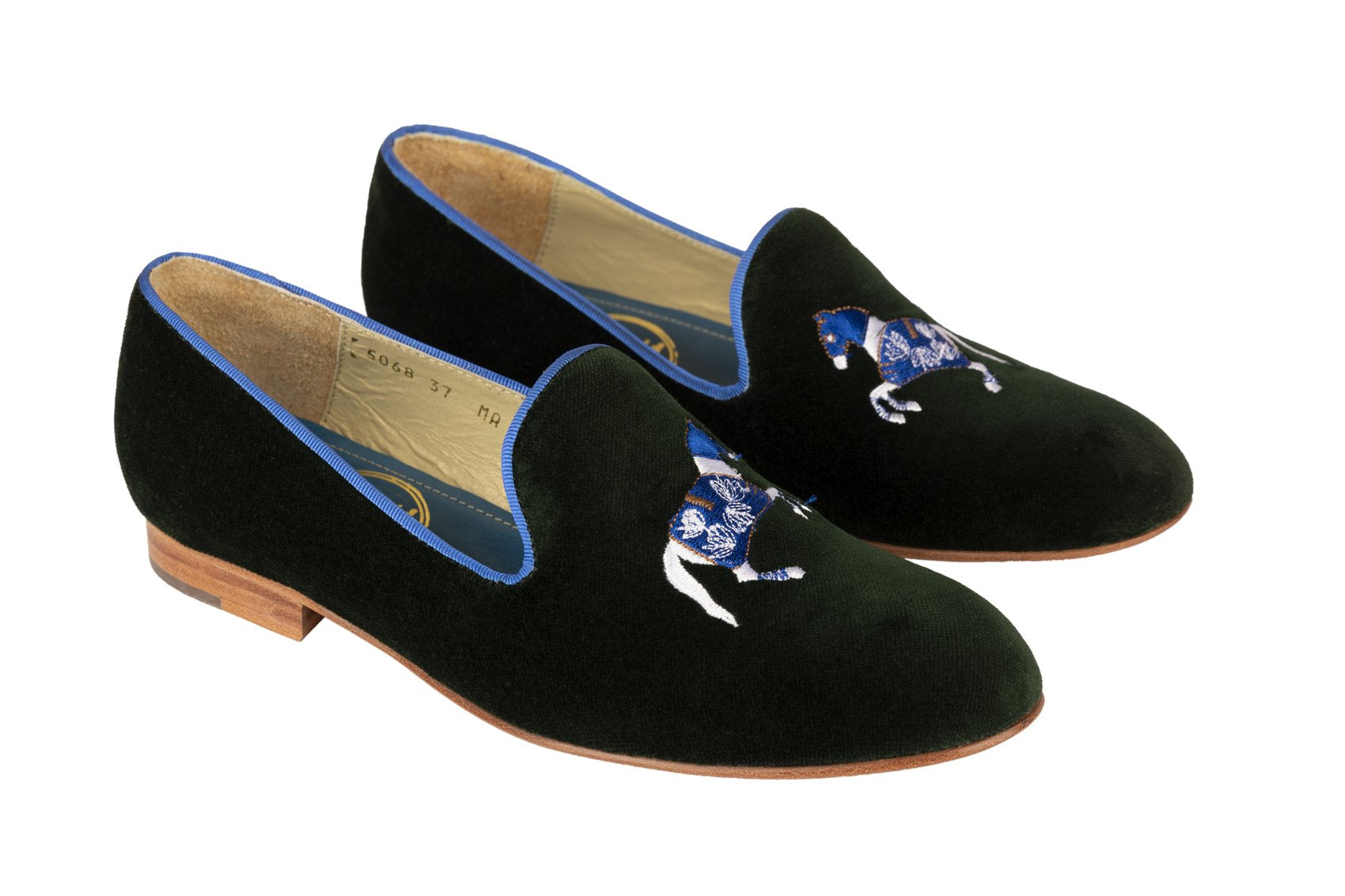 Rönner Mimosa Horse Green & Light Blue Velvet Loafer – Glaze  display picture 3