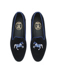 Rönner Mimosa Horse Navy & Light Blue Velvet Loafer