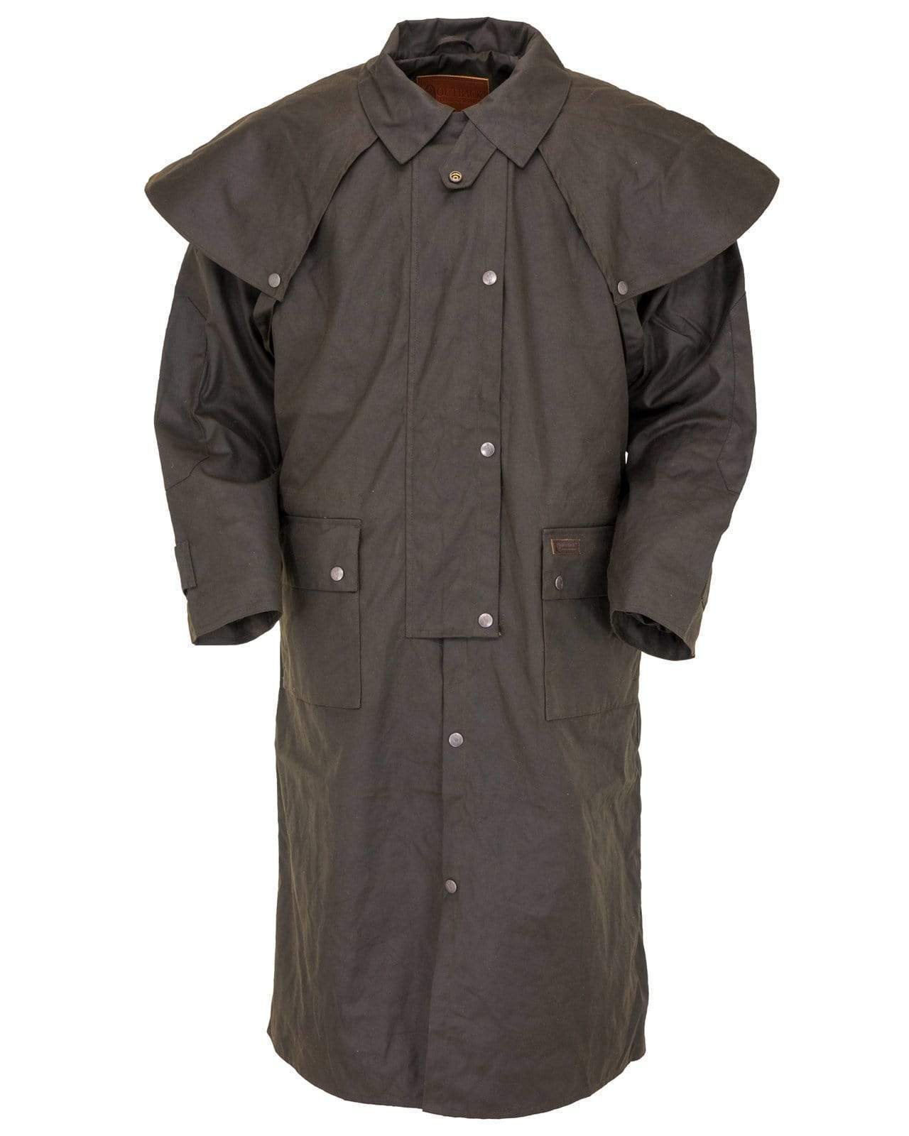 Outback Unisex Long Oilskin Coat The Low Rider Duster Brown