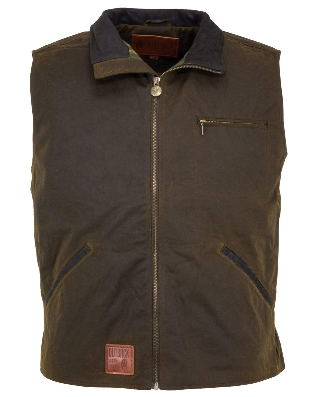 Pocket Vest Australian Made Oilskin Vest Mens Derwent Vest Burke