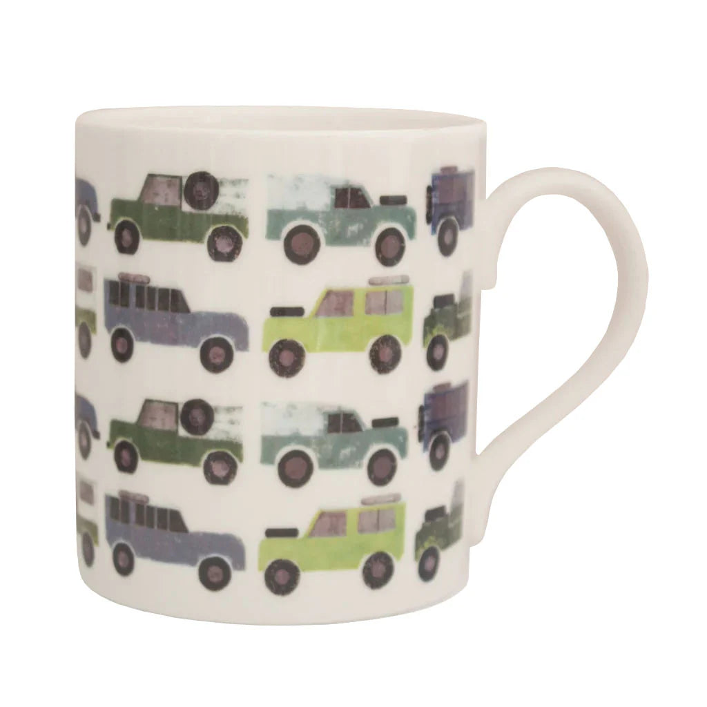 Glaze &amp; Gordon Izzi Rainey Collection All The Land Rovers Repeat Mug