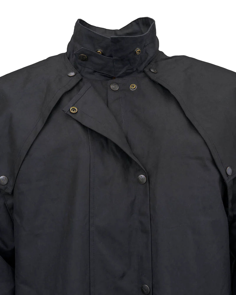Outback Unisex Long Oilskin Coat - The Low Rider Duster - Black - LAST CHANCE!