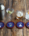 Smathers & Branson Cocktail Orders Needlepoint Coaster Set