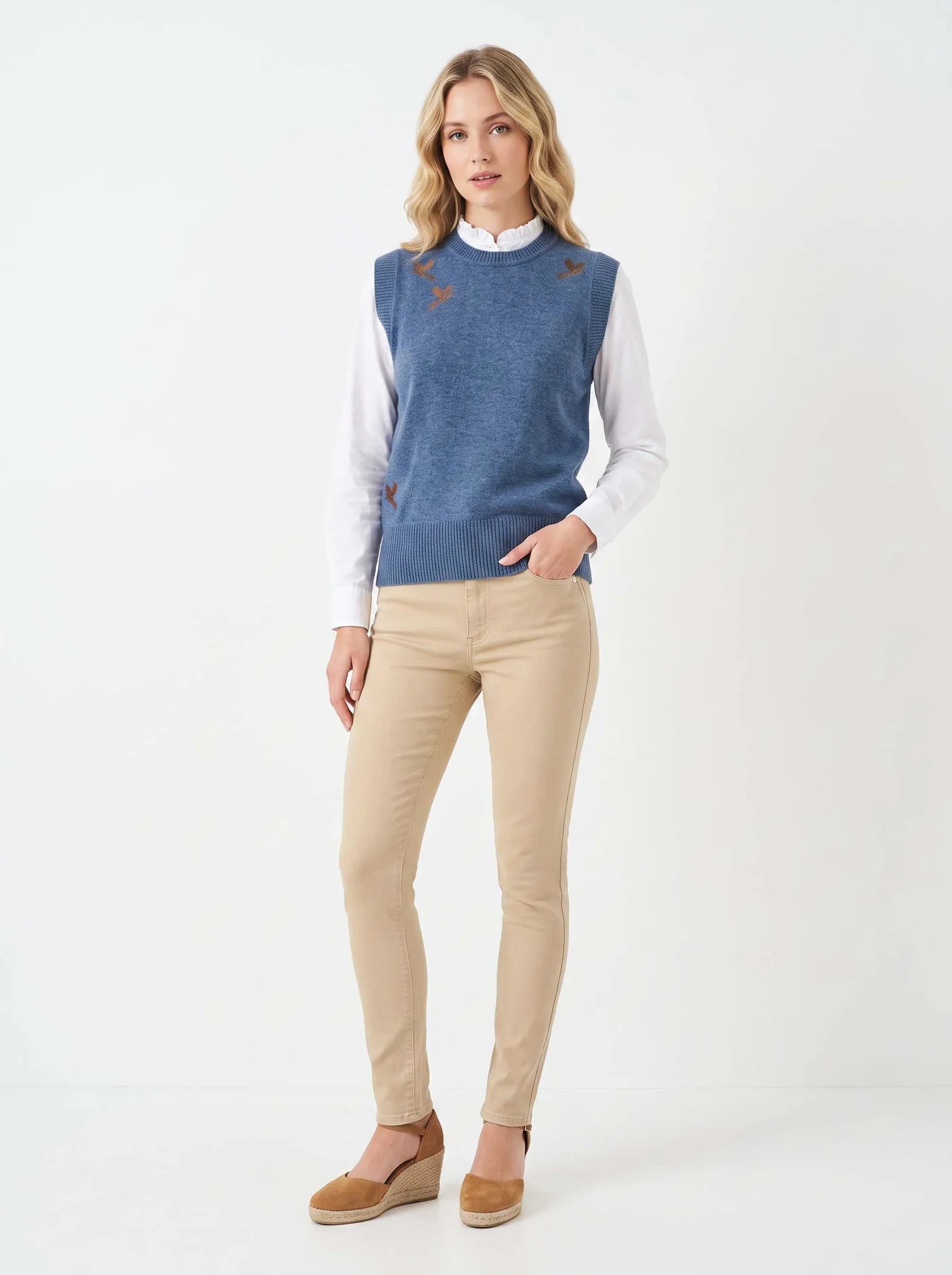 Hartwell Amara Denim Pheasant Sleeveless Jumper