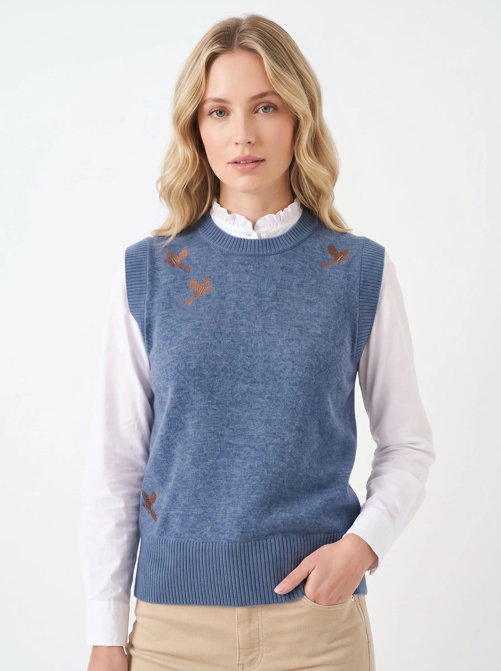 Hartwell Amara Denim Pheasant Sleeveless Jumper