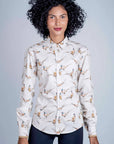 Hartwell Layla Beige Pheasants Print Shirt