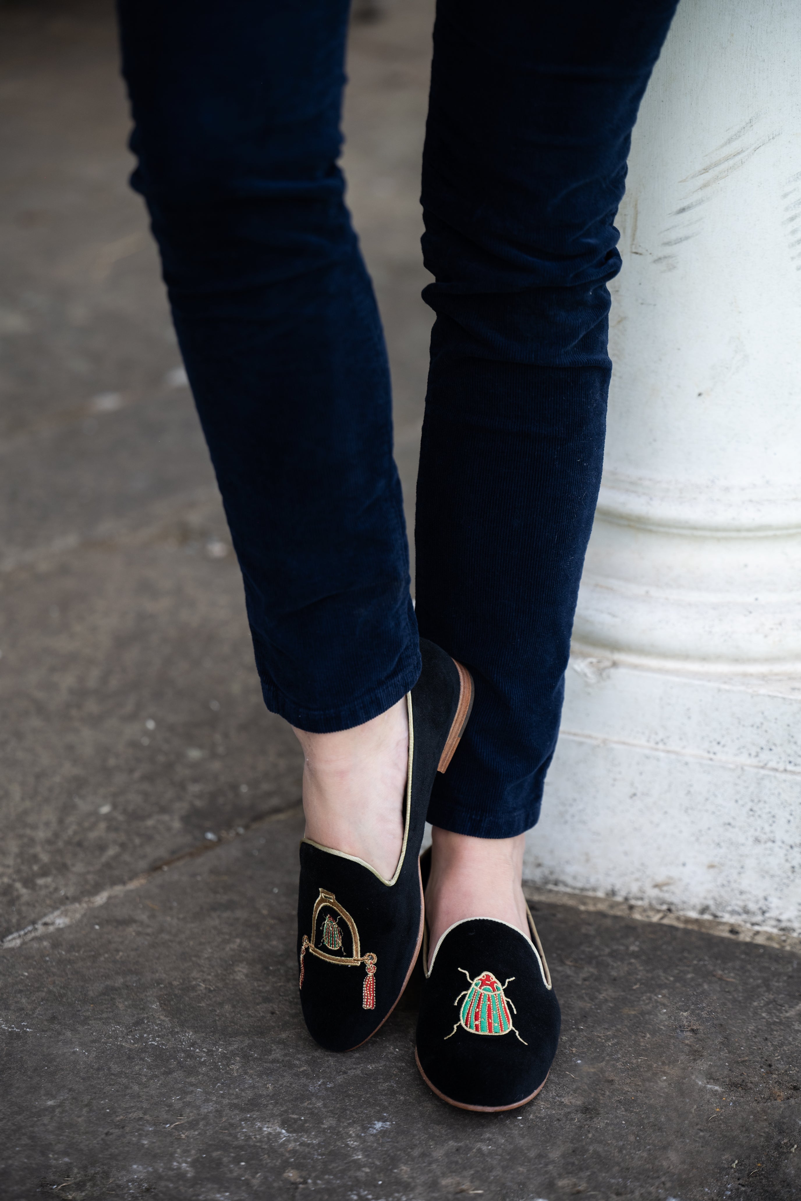 Velvet loafers womens sales