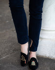 Rönner Mimosa Beetle Black & Gold Velvet Loafer