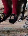 Rönner Mimosa Beetle Black & Gold Velvet Loafer