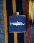 Glaze & Gordon Salmon Needlepoint Hip Flask - 15% of sales go to the Atlantic Salmon Trust