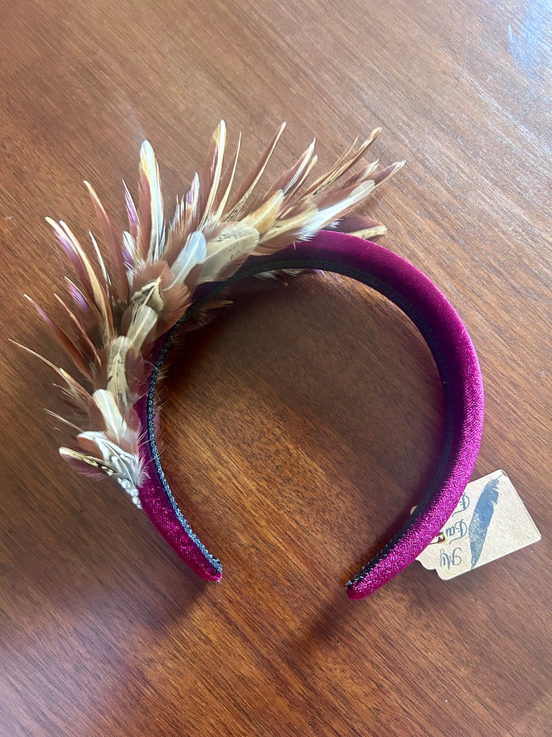 My Fancy Feathers Padded 'The Olivia' Feather Alice Hair Band