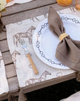 Pomegranate Linen Placemat Set of 4- Horse and Snaffle