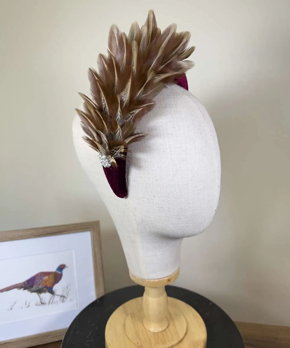 My Fancy Feathers Padded &#39;The Olivia&#39; Feather Alice Hair Band