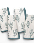 Pomegranate India Hicks Set of 4 Cotton Napkins - Thistle Dusty Sky