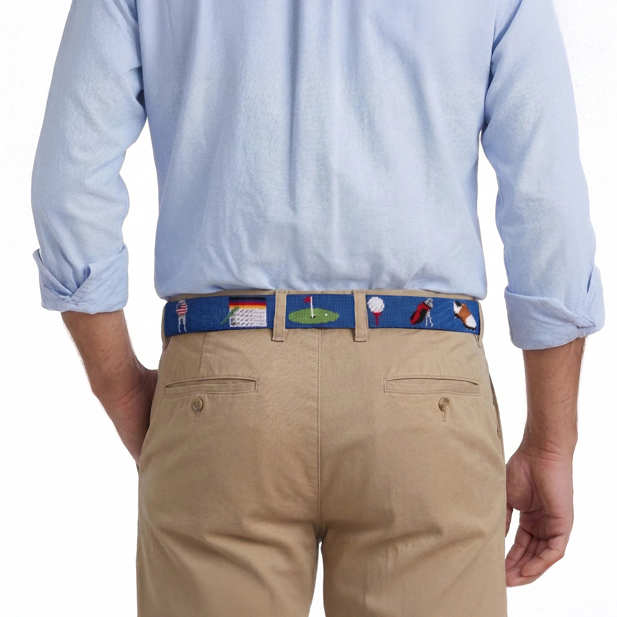 Smathers &amp; Branson Golfer's Life Needlepoint Belt