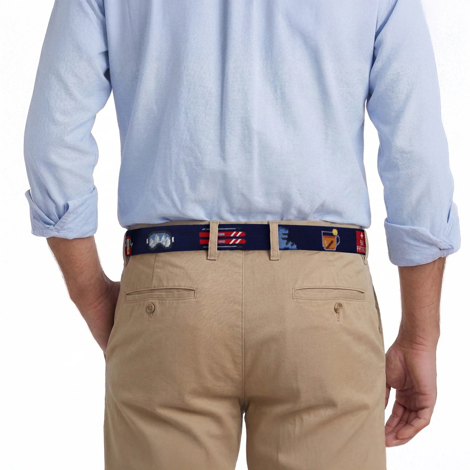 Smathers &amp; Branson Ski Life Needlepoint Belt