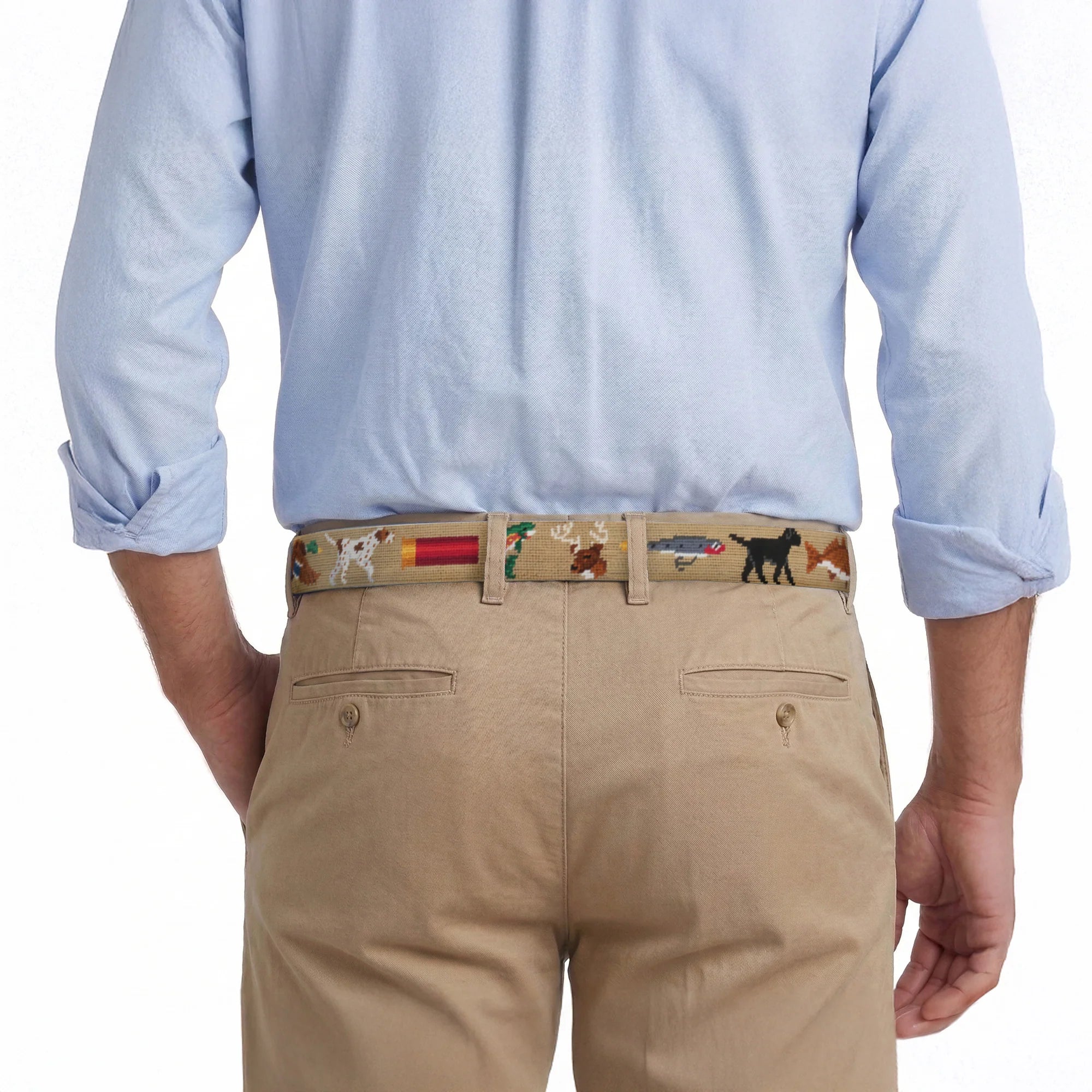Smathers &amp; Branson Southern Sportsman (Khaki) Needlepoint Belt