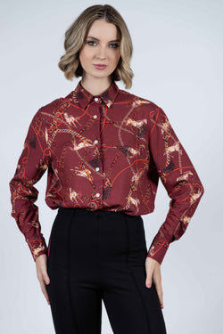 Hartwell Lydia Ladies Cherry Horses Shirt