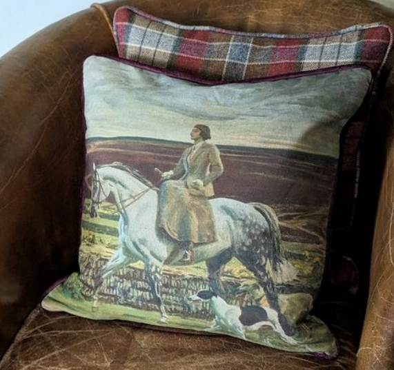 Munnings Limited Edition &quot;Lady Munnings on Exmoor&quot; Square Cushion