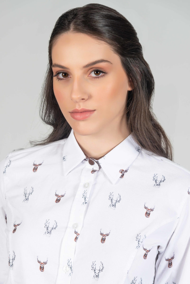 Hartwell Layla Stags Head Needlecord Shirt