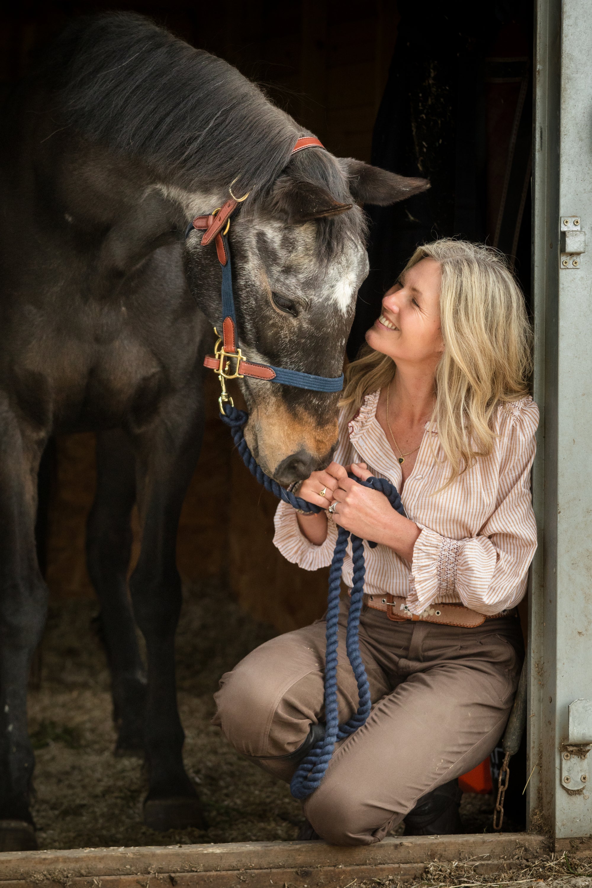 Glaze &amp; Gordon Leather and Cotton Web Headcollar - Handcrafted