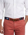 Smathers & Branson Fish and Tackle (Dark Navy) Needlepoint Belt
