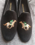 Rönner Mimosa Jockey Black & Gold Velvet Loafers