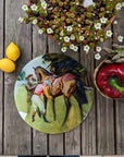 Munnings 'Unsaddling at Epsom' Round Glass Worktop Saver