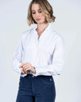 Hartwell Suzanne White Cotton Sateen Shirt