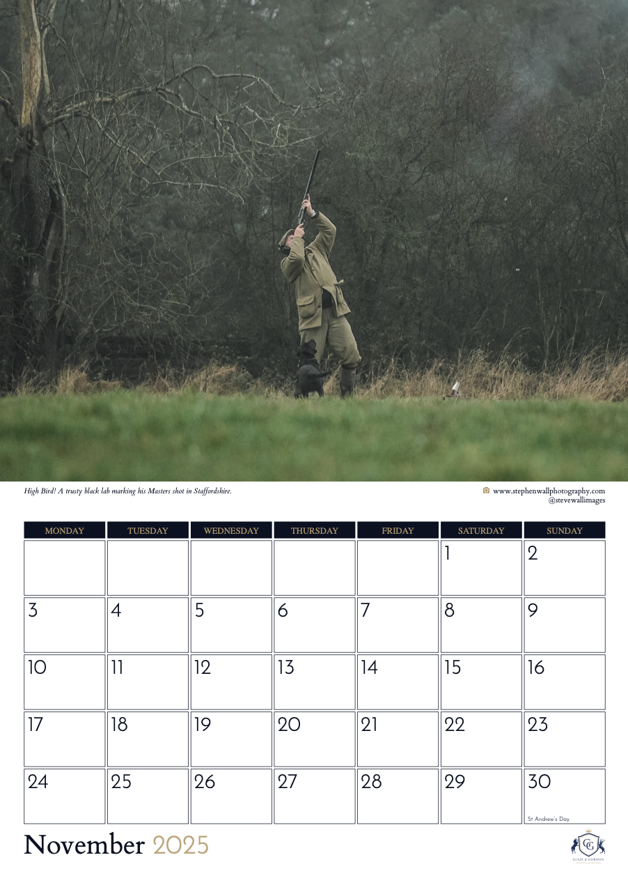 Glaze &amp; Gordon Countryside Charity Calendar 2025